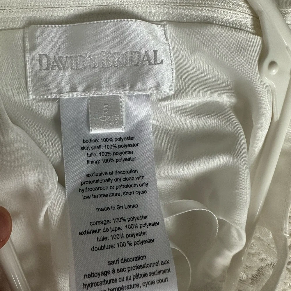 DAVID'S BRIDAL crochet flower girl dress- does NOT include basket or wreath